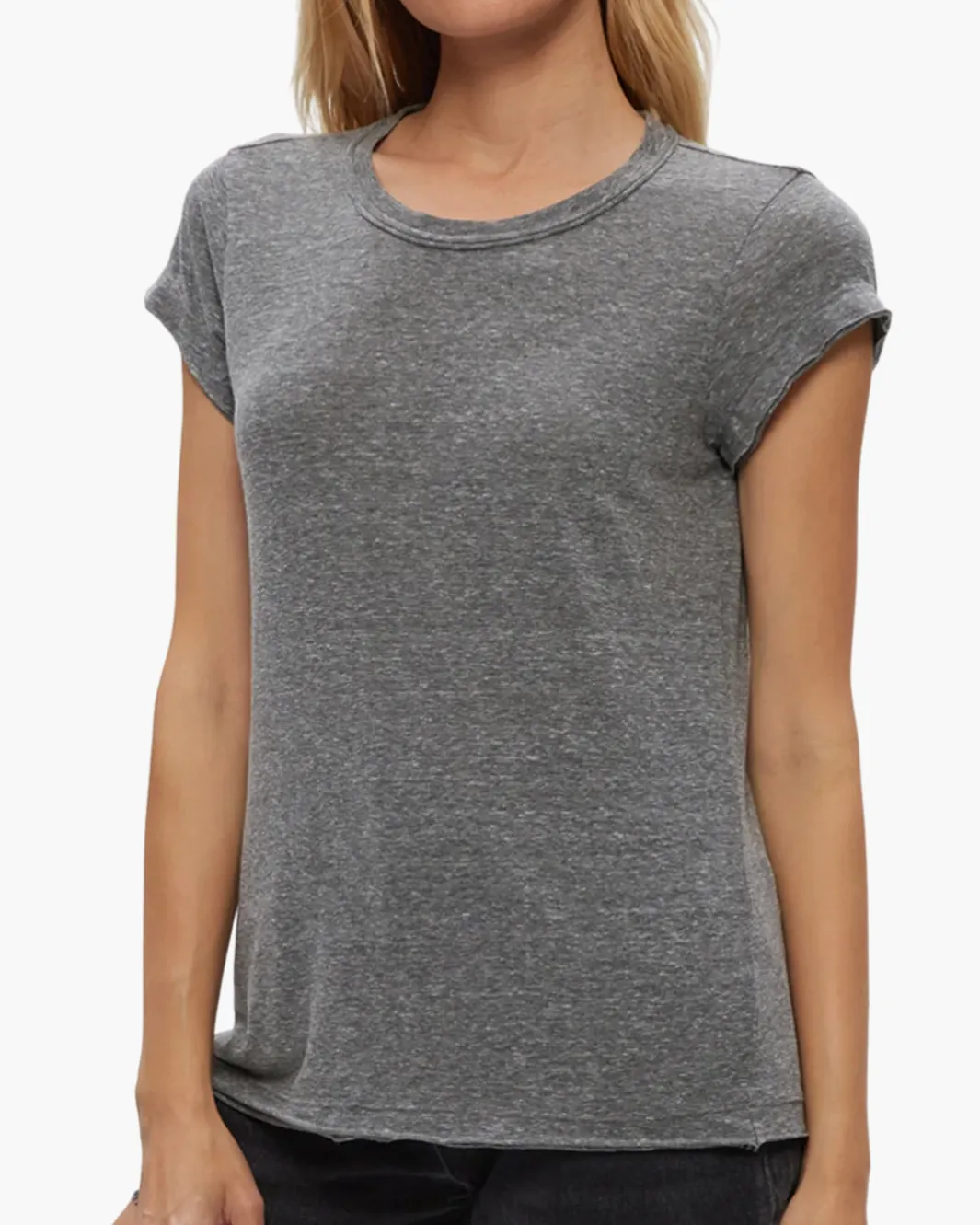 TRUDY SUPIMA TEE IN CHARCOAL