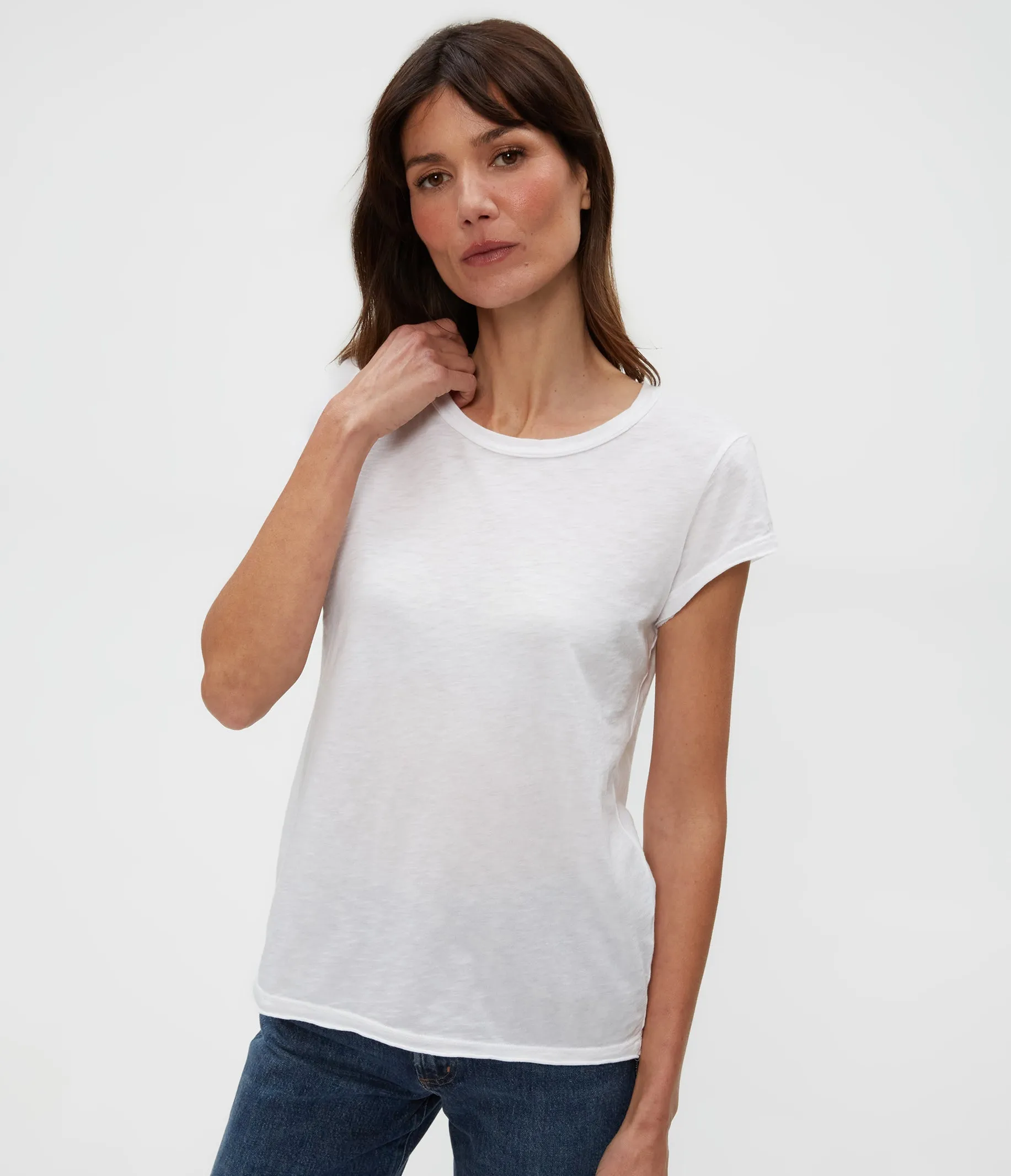 TRUDY SUPIMA TEE IN WHITE