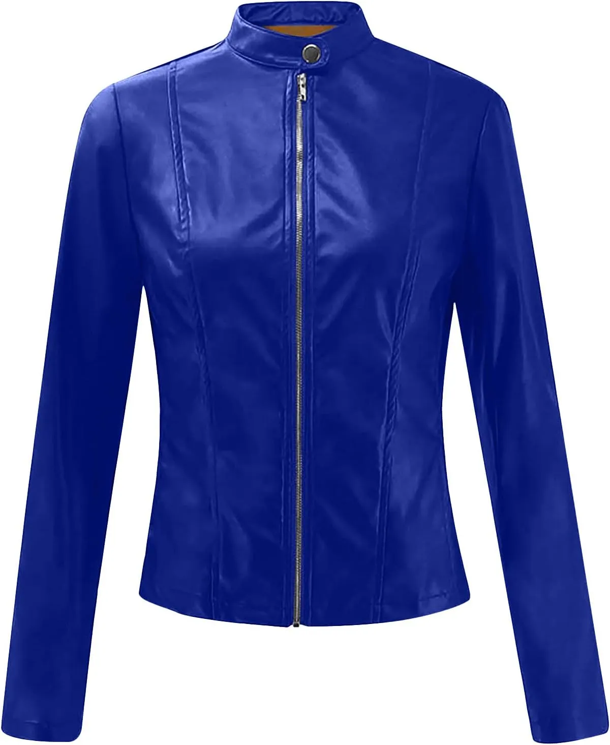 tuduoms 2021 Fashion Leather Short Jackets Women Casual Work Office Blazer Jacket Open Front Cardigan Long Sleeve Coat