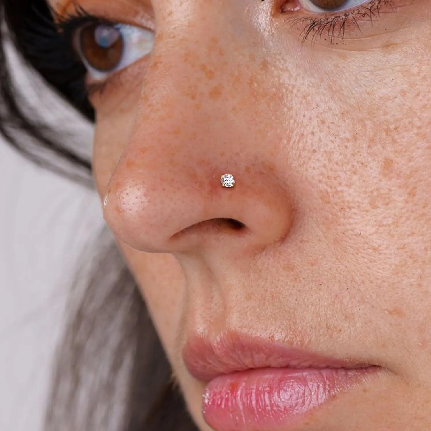 UBGICIG 20G Nose Rings for Women  316L Surgical Steel Nose Studs Cork Screw Nostril Piercing Jewelry 2mm CZ