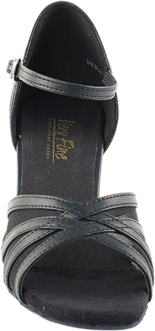 Very Fine Ballroom Latin Tango Salsa Dance Shoes for Women - 6027-2.5" Heel and Foldable Dance Shoe Brush Bundle