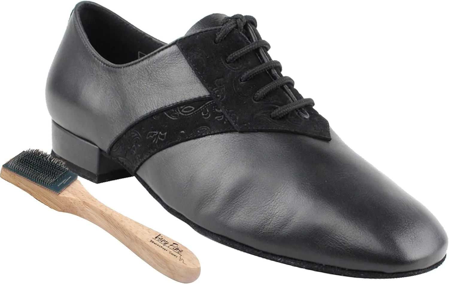 Very Fine Men's Salsa Ballroom Tango Dance Shoes CD9001A Leather & Nubuck Bundle - Shoe Wire Brush 1"