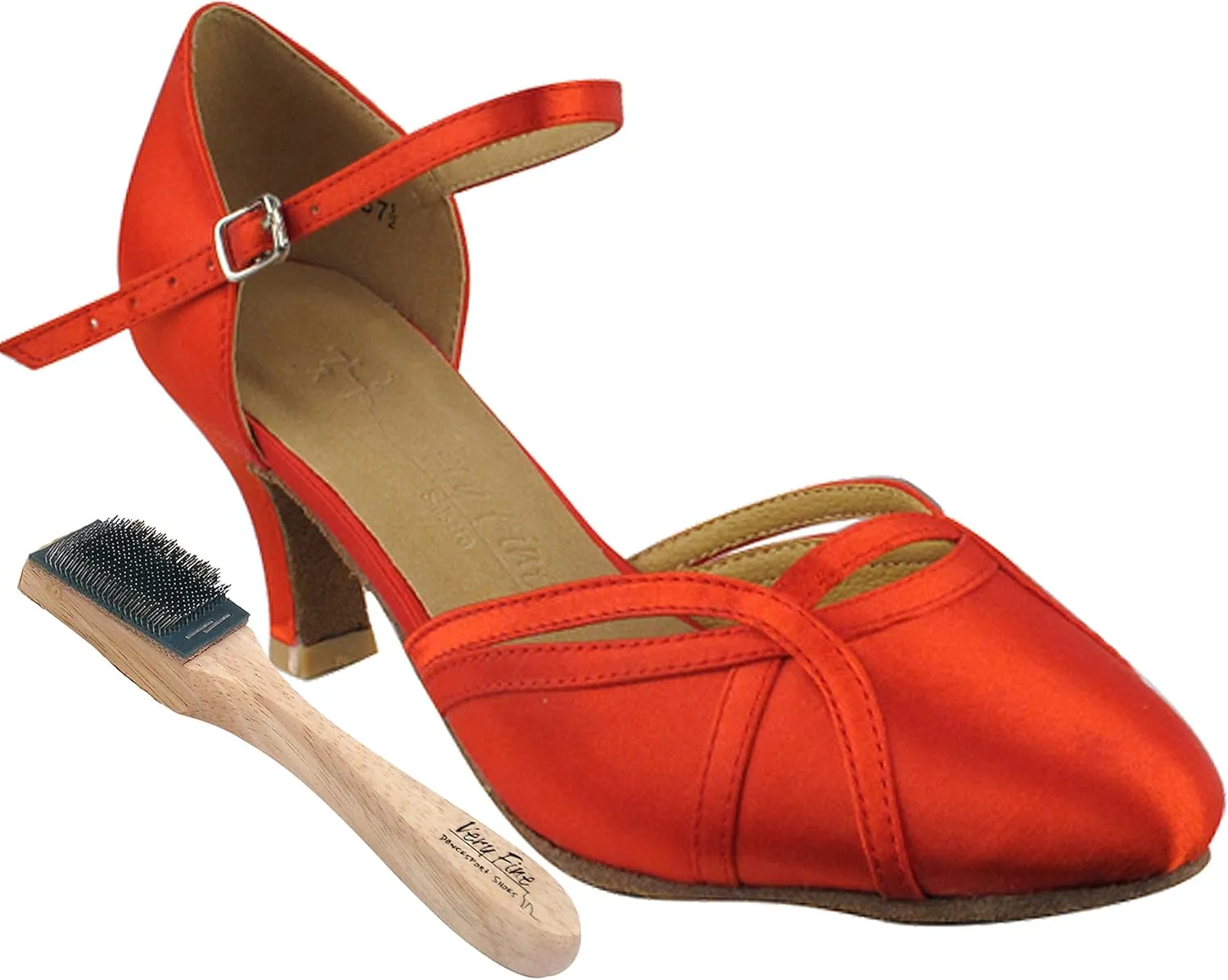 Very Fine Salsa Ballroom Tango Latin Dance Shoes SERA 3540 Bundle with Dance Shoe Wire Brush 2.5" Heel