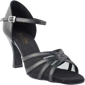 Very Fine Women's Ballroom Dance Shoes Tango Wedding Salsa Dance Shoes Black Leather & Black Mesh 6027EB Comfortable Dance Shoes 2.5" Heel 8 M US [Bundle of 5]
