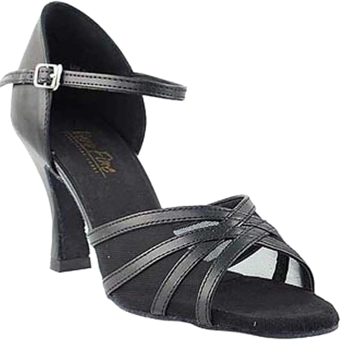 Very Fine Women's Ballroom Dance Shoes Tango Wedding Salsa Dance Shoes Black Leather & Black Mesh 6027EB Comfortable Dance Shoes 2.5" Heel 8 M US [Bundle of 5]