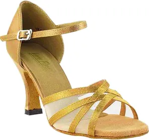 Very Fine Women's Ballroom Dance Shoes Tango Wedding Salsa Dance Shoes Brown Satin & Flesh Mesh 6027EB Comfortable Dance Shoes 2.5" Heel 8.5 M US [Bundle of 5]