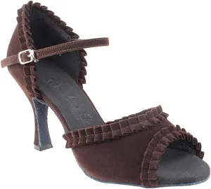 Very Fine Women's Ballroom Dance Shoes Tango Wedding Salsa Dance Shoes Dark Coffee Velvet Sera7001EB Comfortable Dance Shoes 3" Heel 5 M US [Bundle of 5]