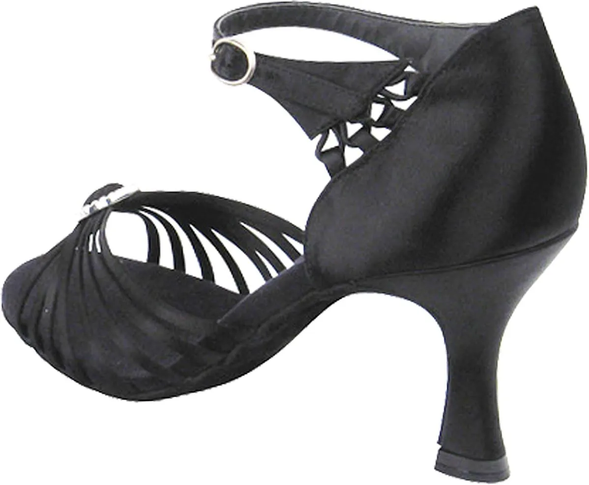 Very Fine Women's Salsa Ballroom Tango Latin Dance Shoes Style CD2043 Bundle with Plastic Dance Shoe Heel Protectors,