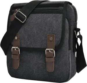 Vintage Canvas Messenger bag for Men Women Crossbody Bag Shoulder Bag Travel Bag for Teen Work Daily Satchel Bag