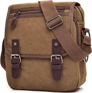 Vintage Canvas Messenger bag for Men Women Crossbody Bag Shoulder Bag Travel Bag for Teen Work Daily Satchel Bag