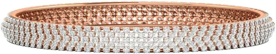 VVS Certified Beautiful Design 14K White/Yellow/Rose Gold 5.67 Carat Natural Diamond Wedding Bangles For Women