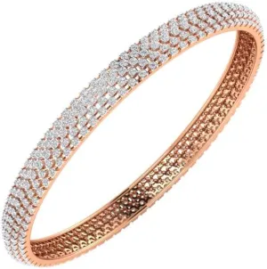 VVS Certified Beautiful Design 14K White/Yellow/Rose Gold 5.67 Carat Natural Diamond Wedding Bangles For Women