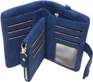 Wallets for Women Bifold Small Rfid Soft Leather Ladies Wallets Trifold Womens Wallets Billfolds Mini Wristlet Clutch Cute Zipper Coin Purse with Wrist Strap