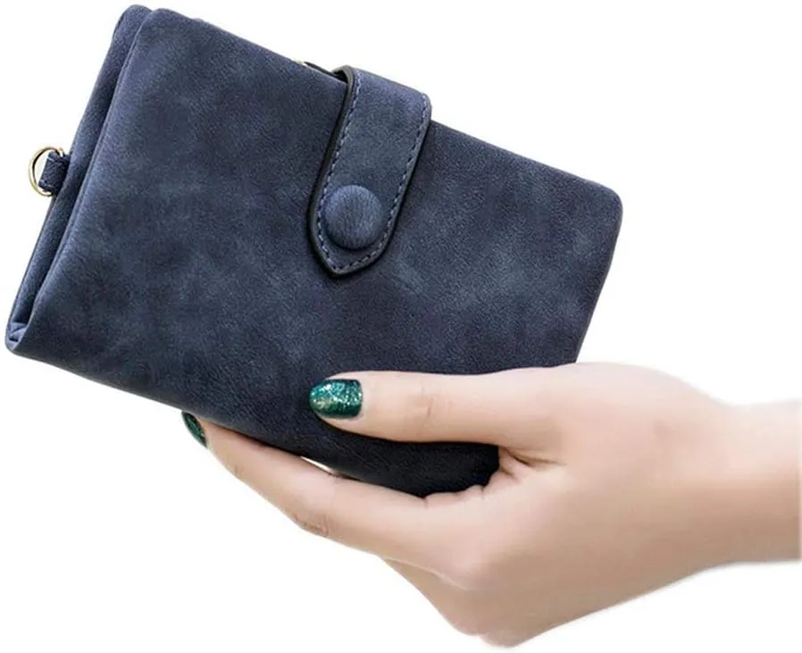 Wallets for Women Bifold Small Rfid Soft Leather Ladies Wallets Trifold Womens Wallets Billfolds Mini Wristlet Clutch Cute Zipper Coin Purse with Wrist Strap