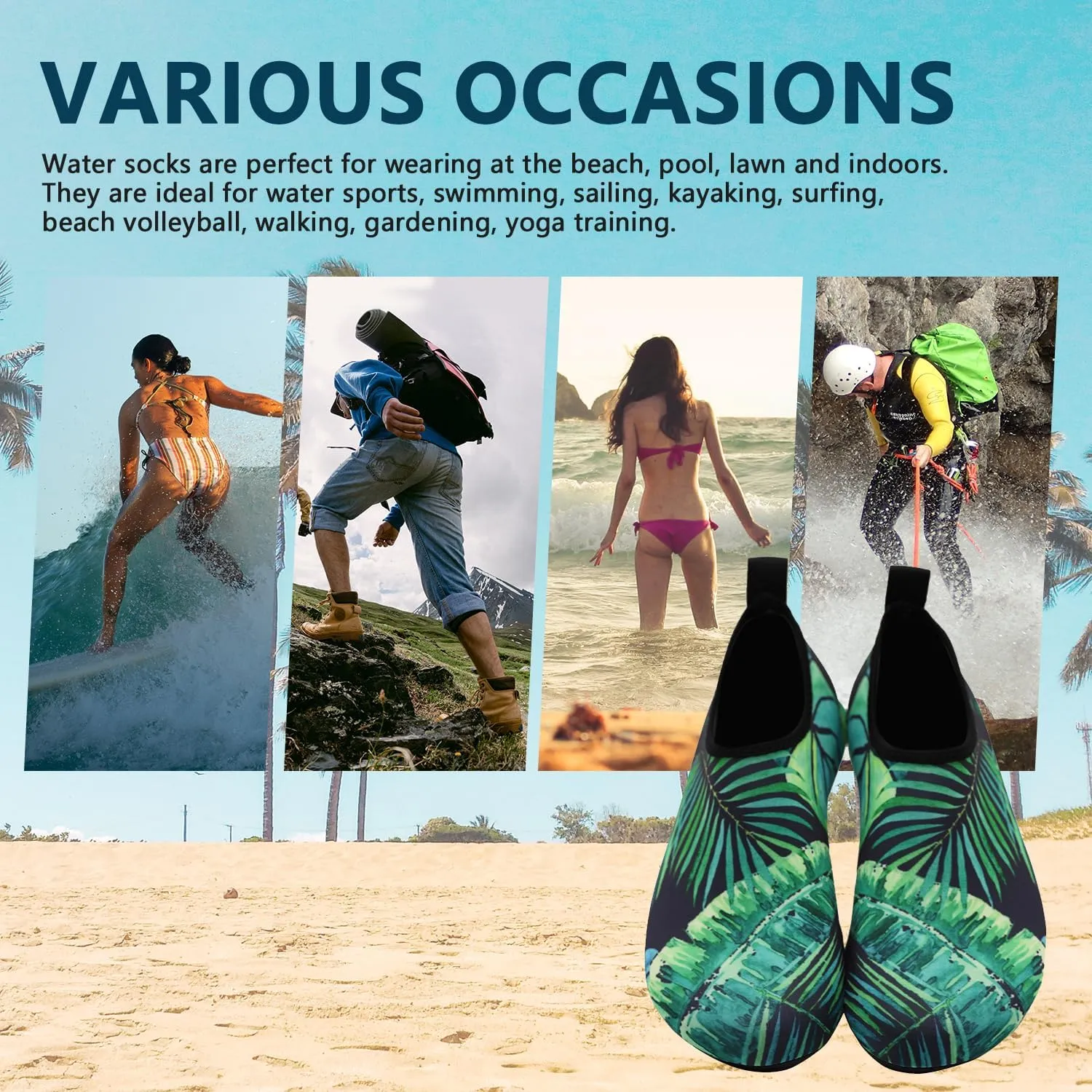 Water Shoes for Women Men Swim Barefoot Quick-Dry Adult Aqua Socks Non Slip Yoga Shoes Pool Camping Beach Accessories