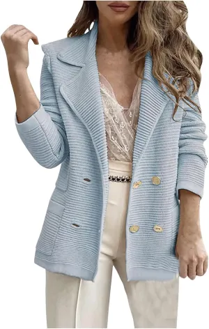 Winter Jackets for Women Long Sleeve Turndown Collar Blazer Casual Comfy Button up Corduroy Coats Outerwear