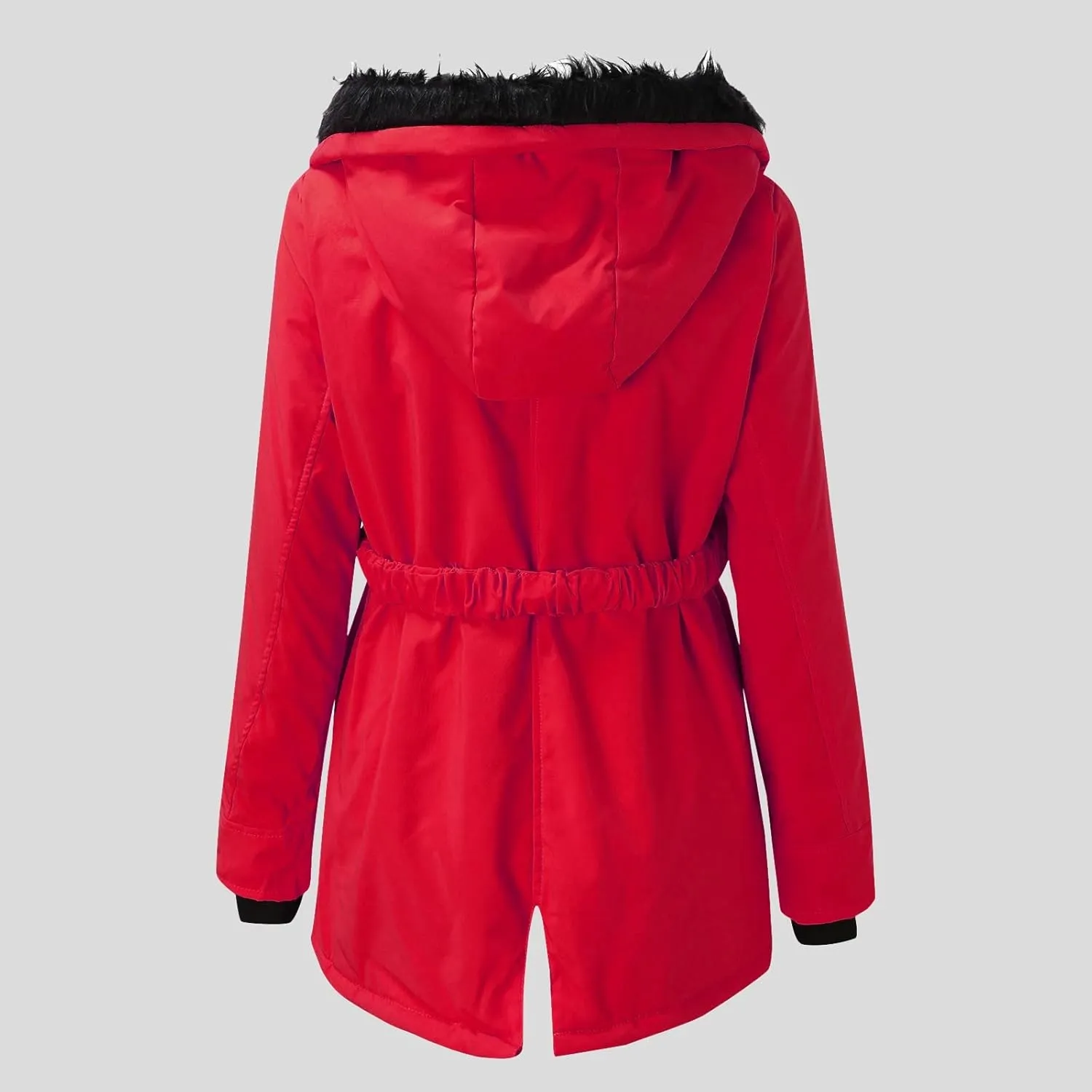 Winter Warm Thick Overcoat Women's Lined Jacket Outwear Trench Coat Hooded Women's Coat Fall Half Wool Coats for