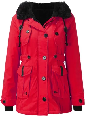 Winter Warm Thick Overcoat Women's Lined Jacket Outwear Trench Coat Hooded Women's Coat Fall Half Wool Coats for