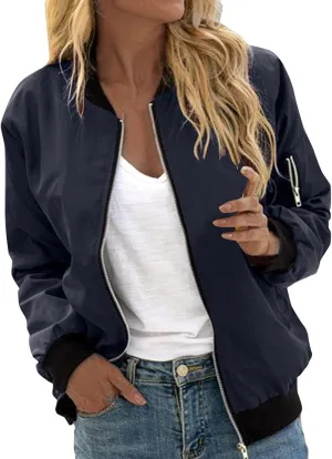 Women Autumn Fashion Leisure Square Thin Pocket Jacket Blouse Coat Baseball Top Women's Jacket
