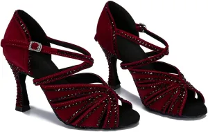 Women Ballroom Dance Shoes Diamond Fashion Modern Latin Salsa Bachata Practice Performance Dance Shoes