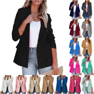 Women Blazers Business Casual Jackets Elegant Office Work Suit Jacket Fashion Long Sleeve Open Front Cardigan Coat Tops