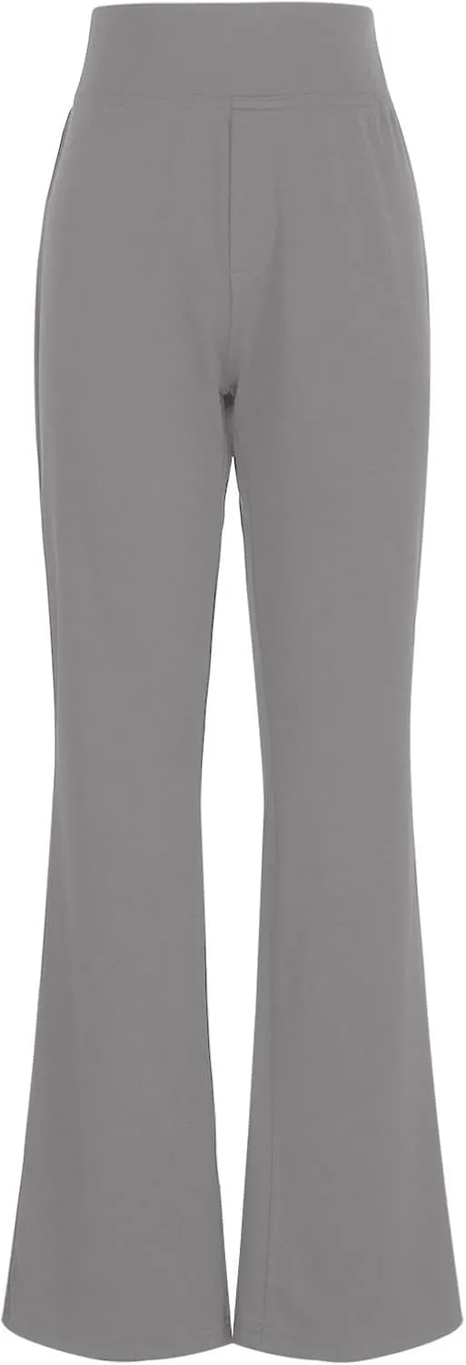 Women Bootcut Dress Pants Stretchy Work Business Office Casual Pull On Elastic Waist Trousers Slacks with Pockets