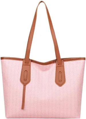 Women Handbag PU Leather Canvas Totes Vintage Shoulder Bag Dark Print Large Capacity Tote Work Shopping Gift