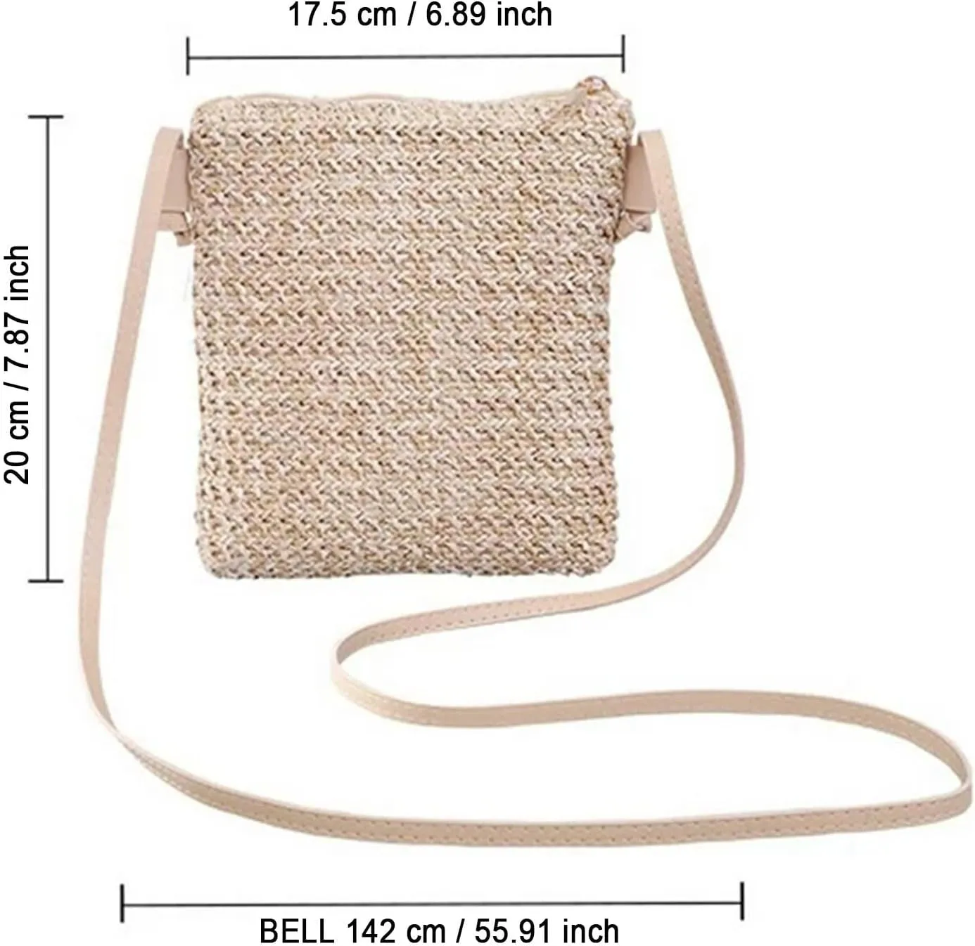 Women Straw Shoulder Bags Hand Woven Crossbody Beach Small Bag Shoulder Briefcase for Men Briefcase Purse (C, One Size)