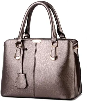 Women Tote Hobo PU Leather Clutches Shoulder Crossbody Bags Satchel With Metal Accessories