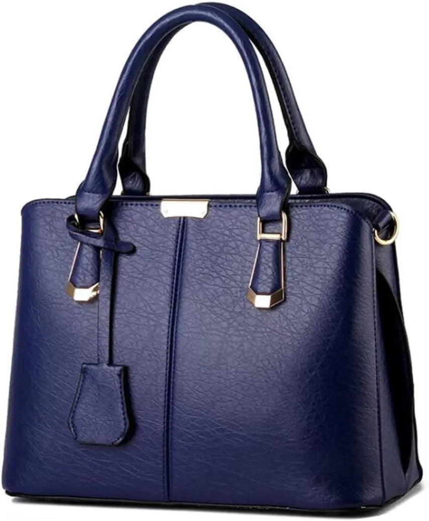 Women Tote Hobo PU Leather Clutches Shoulder Crossbody Bags Satchel With Metal Accessories