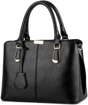 Women Tote Hobo PU Leather Clutches Shoulder Crossbody Bags Satchel With Metal Accessories