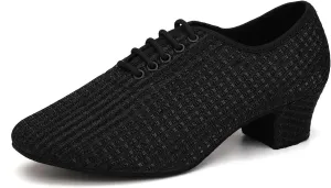 Women's Ballroom Dance Shoes Lace up Closed Toe Low Heel Professional Latin Tango Teaching Practice Dance Shoes,Model LHD-301