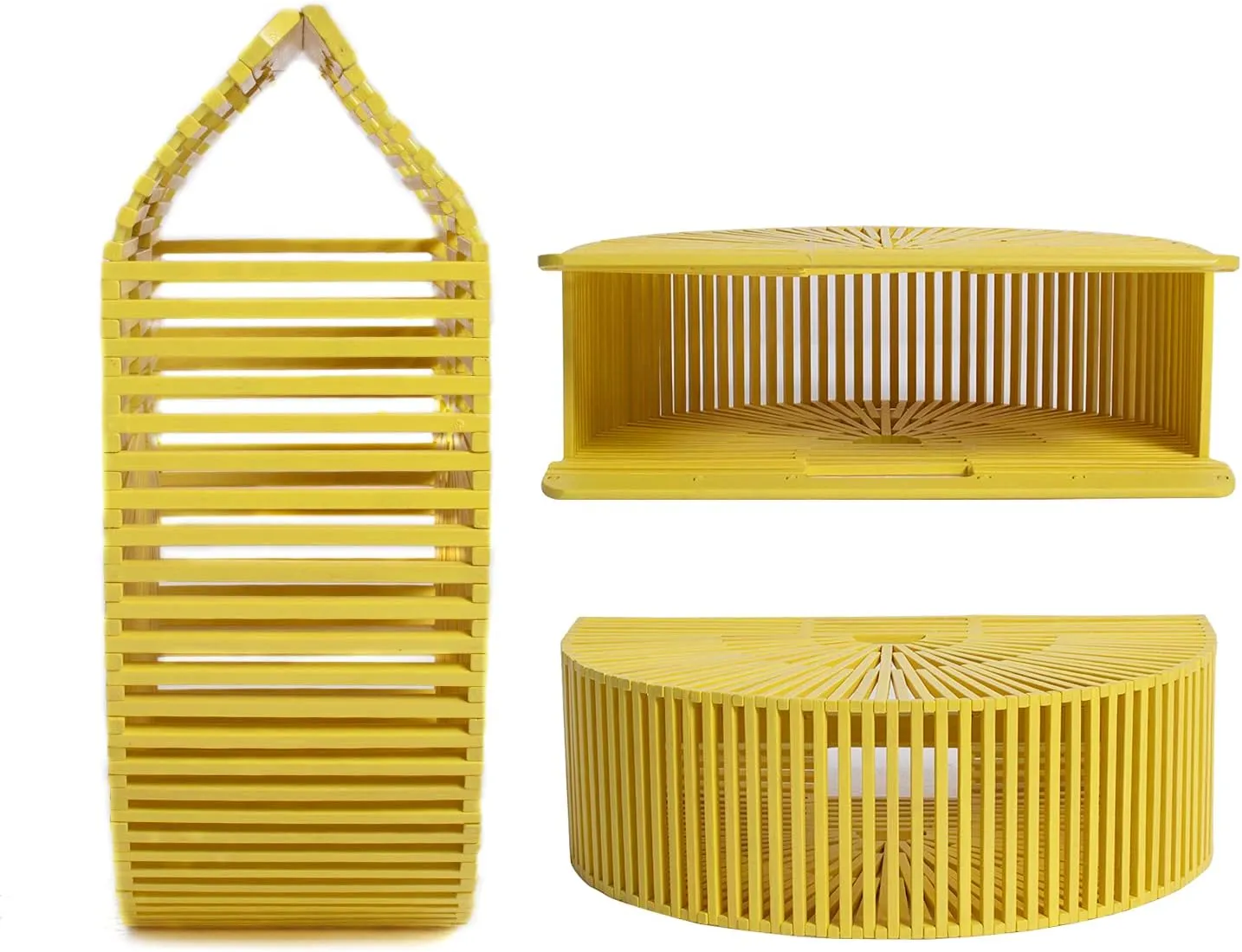 Women's Bamboo Handbag by Handmade Straw Bag,Tote Bamboo Purse Natural Basket Bag for Summer Beach