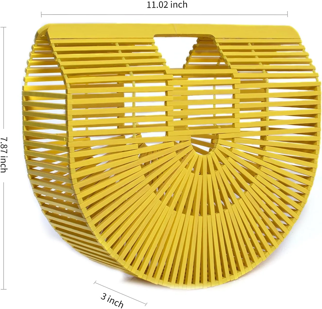 Women's Bamboo Handbag by Handmade Straw Bag,Tote Bamboo Purse Natural Basket Bag for Summer Beach