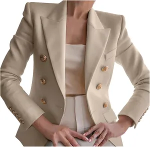 Womens Blazer Fashion Casual 2025 Office Work Button Jackets Long Sleeve Open Front Loose Lightweight Blazers
