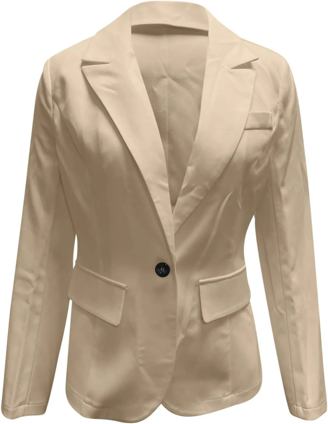 Womens Blazer Lightweight Long Sleeve Jacket Casual Open Front Cardigan Notch Collar Blazers with Fake Pockets