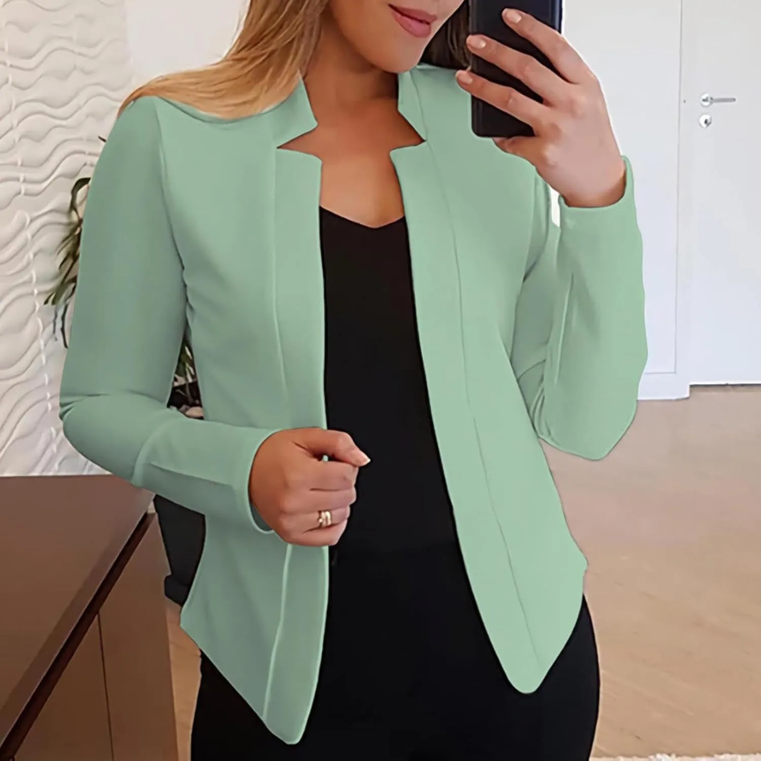 Womens Blazers Casual Fall Open Front Long Sleeve Work Office Outfit 2023 Office Bussiness Jacket Cardigans