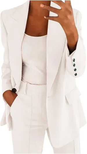 Womens Business Casual Work Jackets Open Front Professional Office Fall Blazer Jackets Plus Size Suit Cardigan Jacket