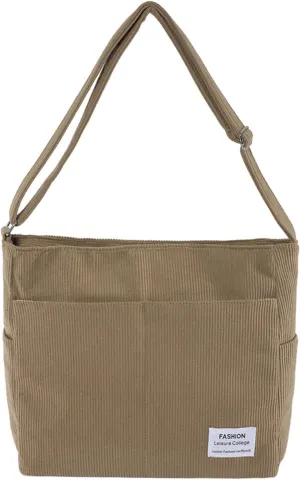 Women's Canvas Tote Bags with Zipper Beach Tote Shoulder Bags for Summer Vacation Cute Purse for Women Trendy(Khaki)