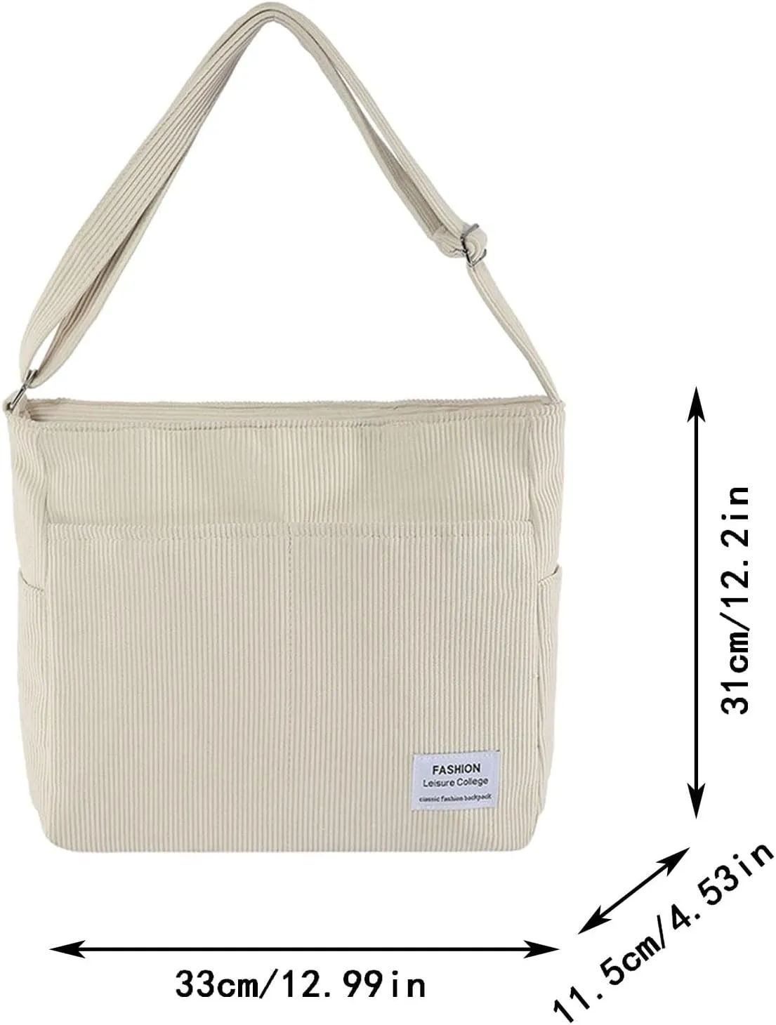Women's Canvas Tote Bags with Zipper Beach Tote Shoulder Bags for Summer Vacation Cute Purse for Women Trendy(Khaki)