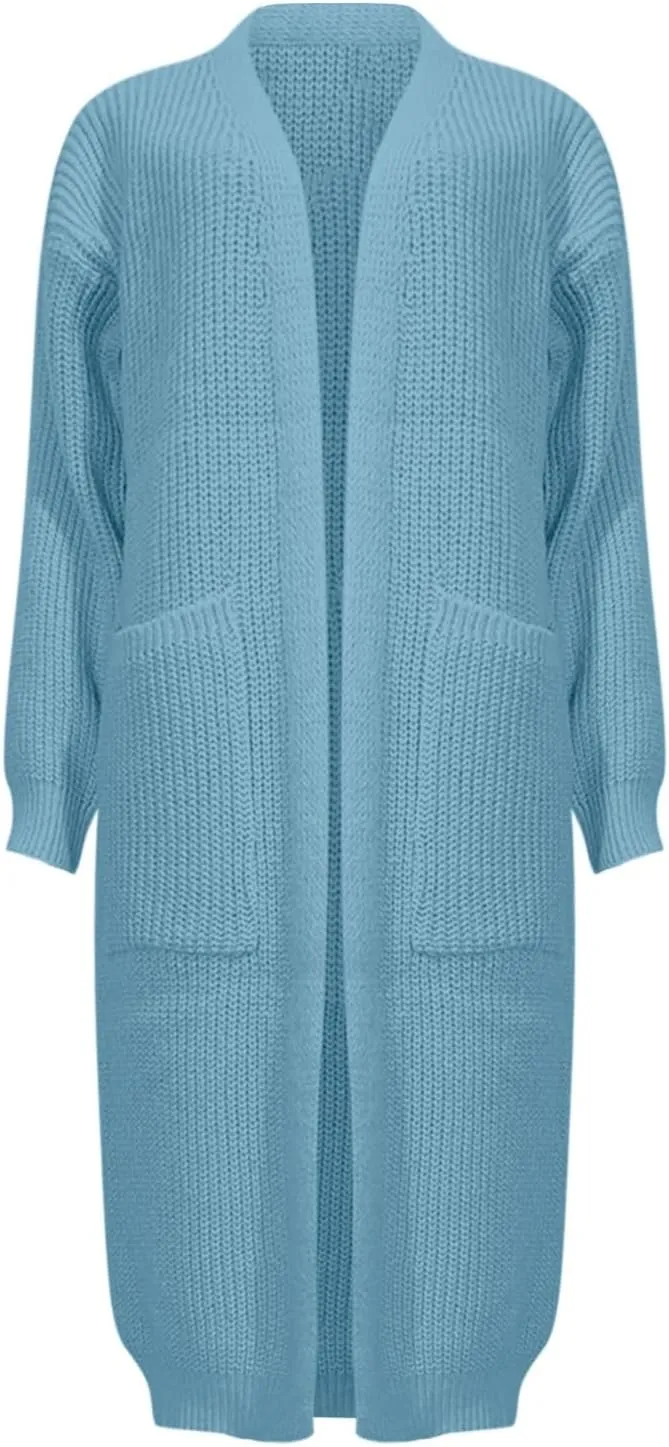 Womens Cardigan Chunky Knit Open Front Sweaters Long Sleeve Oversized Knit Cardigans 2023 Winter Cardigan Lightweight Shrugs