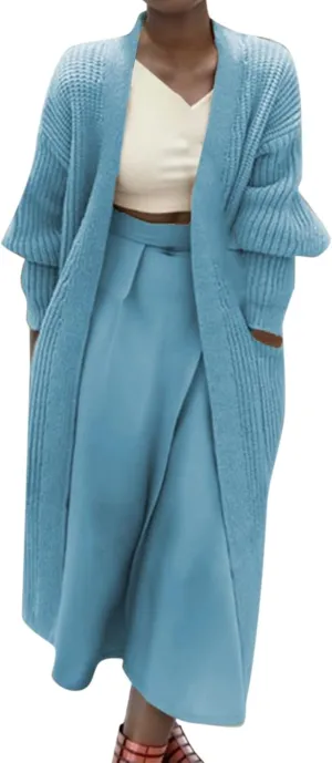 Womens Cardigan Chunky Knit Open Front Sweaters Long Sleeve Oversized Knit Cardigans 2023 Winter Cardigan Lightweight Shrugs