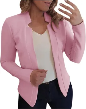 Womens Casual Blazers Pocketed Office Blazers Draped Open Front Cardigans Jacket Work Suit Lightweight Jackets