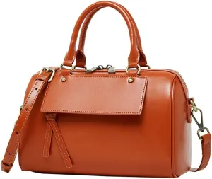 Womens Crossbody Bags Genuine Leather Trendy Shoulder Purse with Adjustable Strap Ladies Totes Handbags Satchel