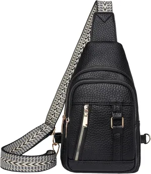 Women's Crossbody Handbags 2024 New Upgrade Leather Fanny Pack for Girls,trendy Backpack Chest Bag with Adjustable Strap,cross Body Bag for Hiking Travel Sports Outdoor