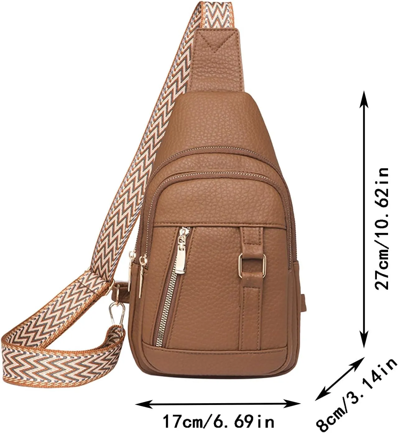 Women's Crossbody Handbags 2024 New Upgrade Leather Fanny Pack for Girls,trendy Backpack Chest Bag with Adjustable Strap,cross Body Bag for Hiking Travel Sports Outdoor