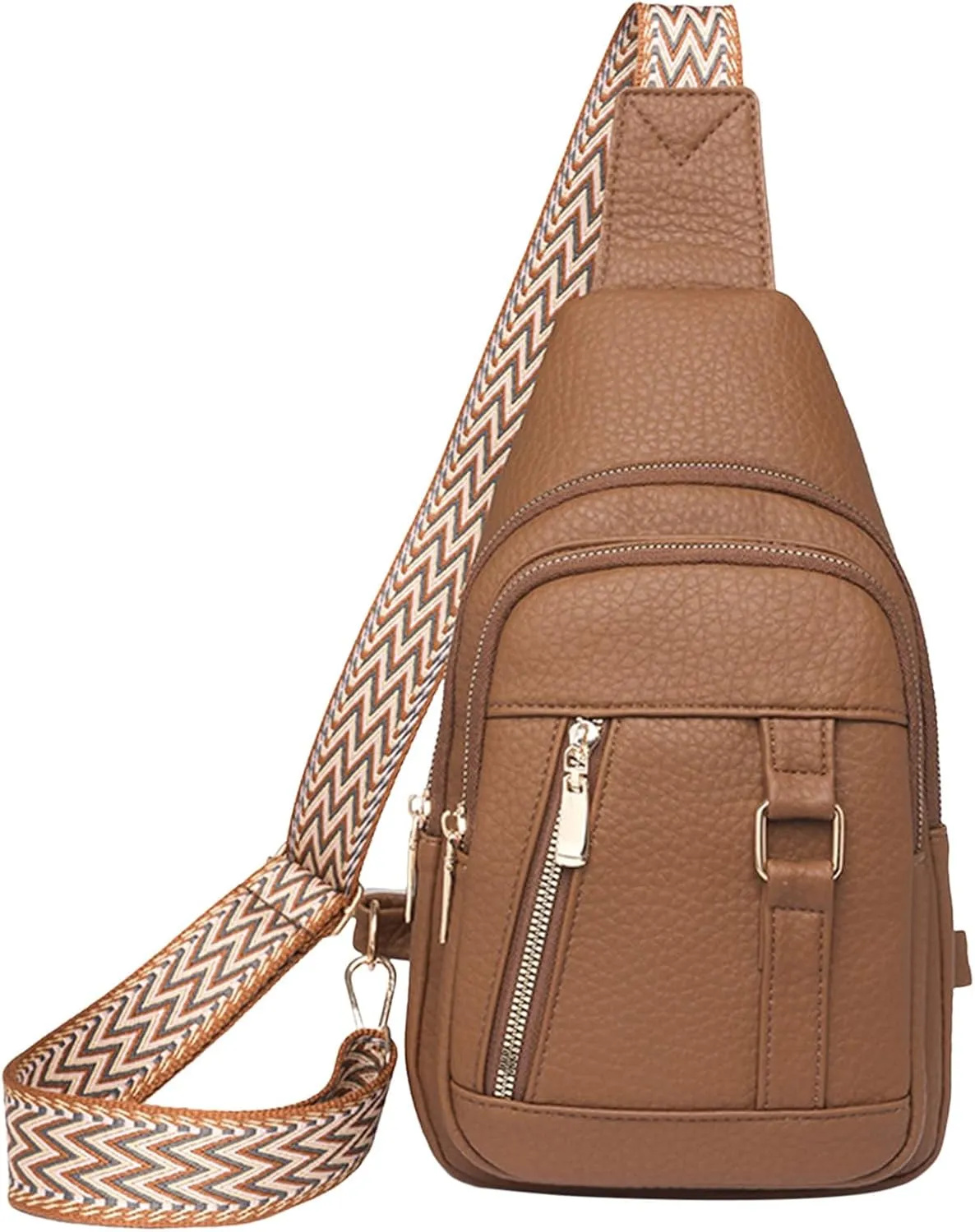 Women's Crossbody Handbags 2024 New Upgrade Leather Fanny Pack for Girls,trendy Backpack Chest Bag with Adjustable Strap,cross Body Bag for Hiking Travel Sports Outdoor