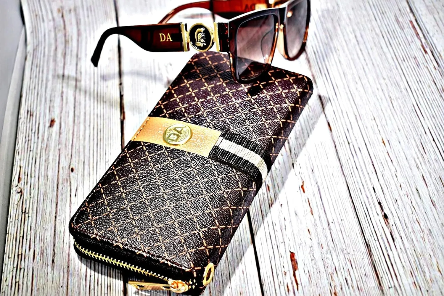 Women's Designer Wallet RFID Blocking DA Leather Wallets Large Phone Holder Wristlet wallets for women