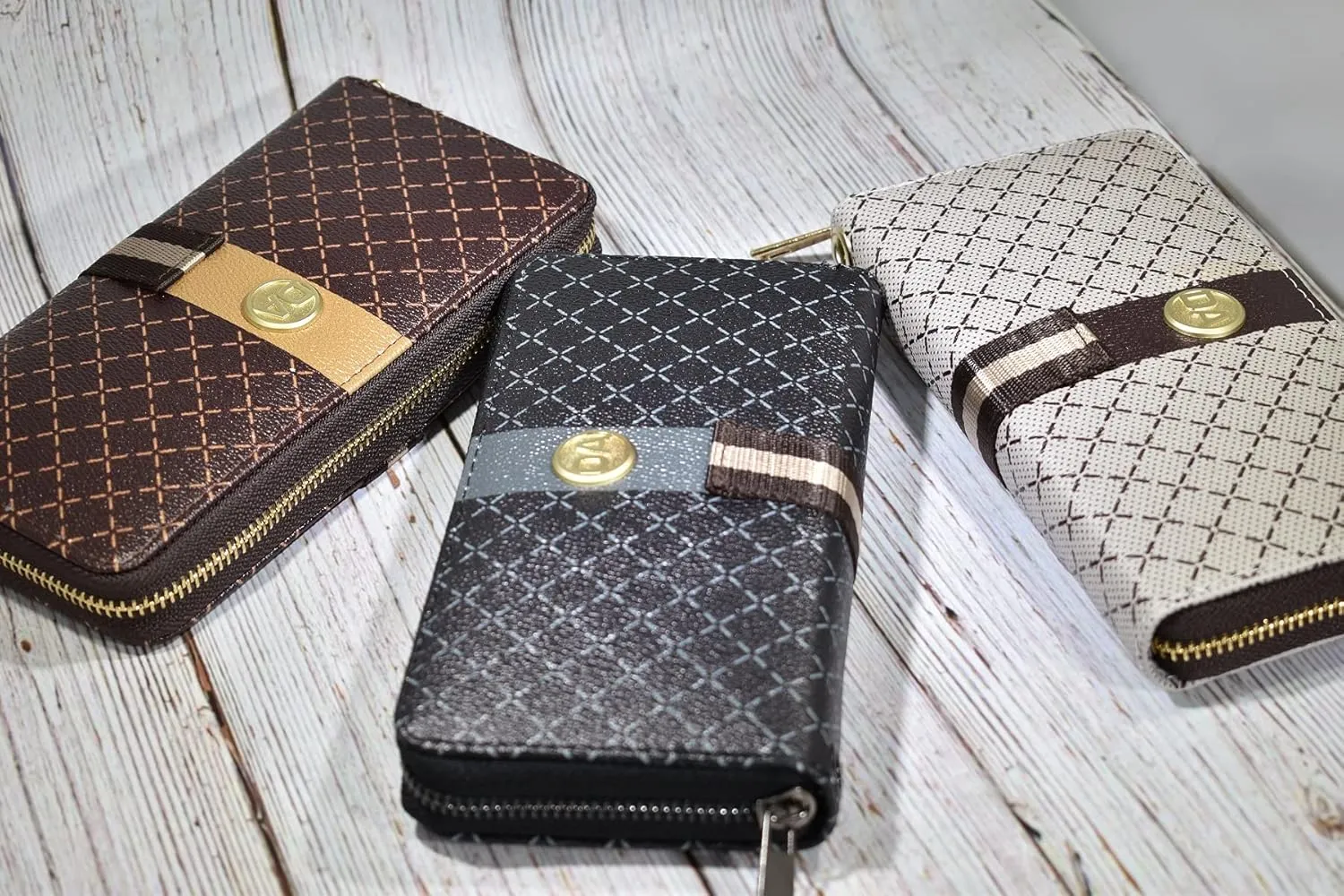 Women's Designer Wallet RFID Blocking DA Leather Wallets Large Phone Holder Wristlet wallets for women