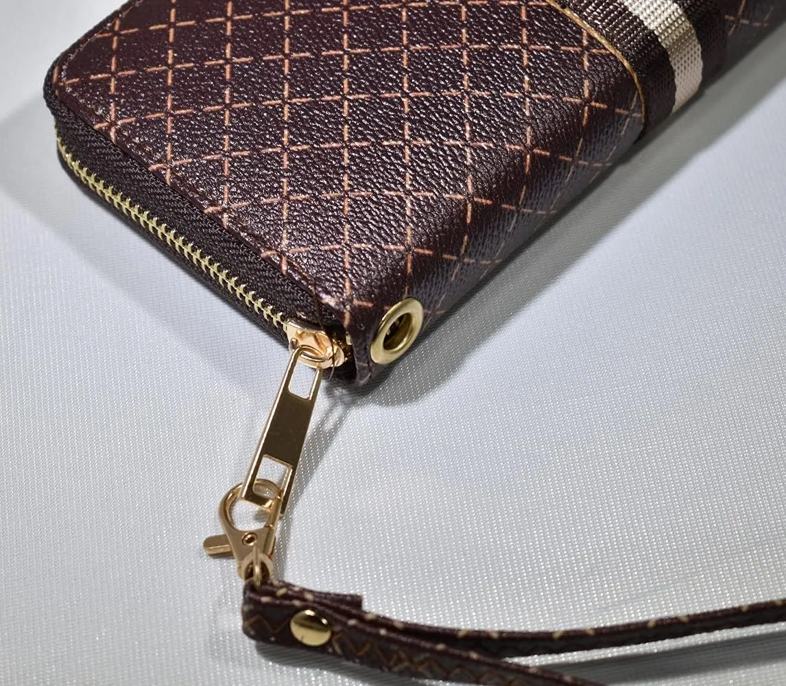 Women's Designer Wallet RFID Blocking DA Leather Wallets Large Phone Holder Wristlet wallets for women